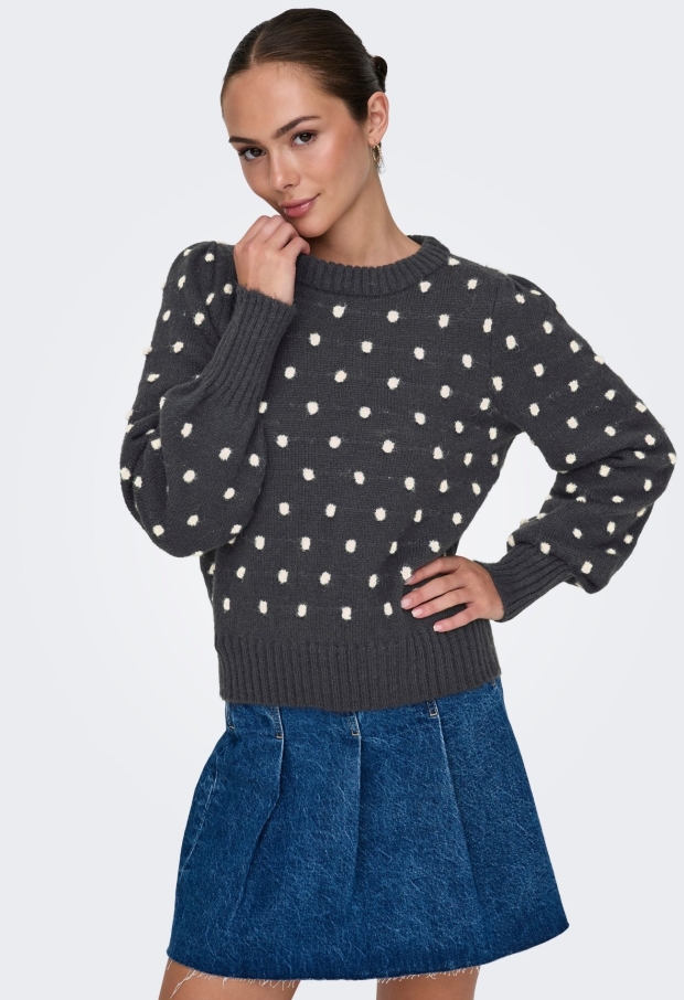 15304813 Dark Grey Melange/W. BLACK POMPOM