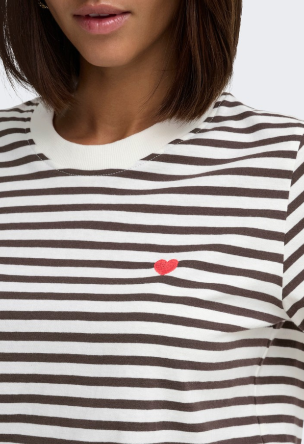15298612 Cloud Dancer/NEW STRIPE CHOCOLATE T 