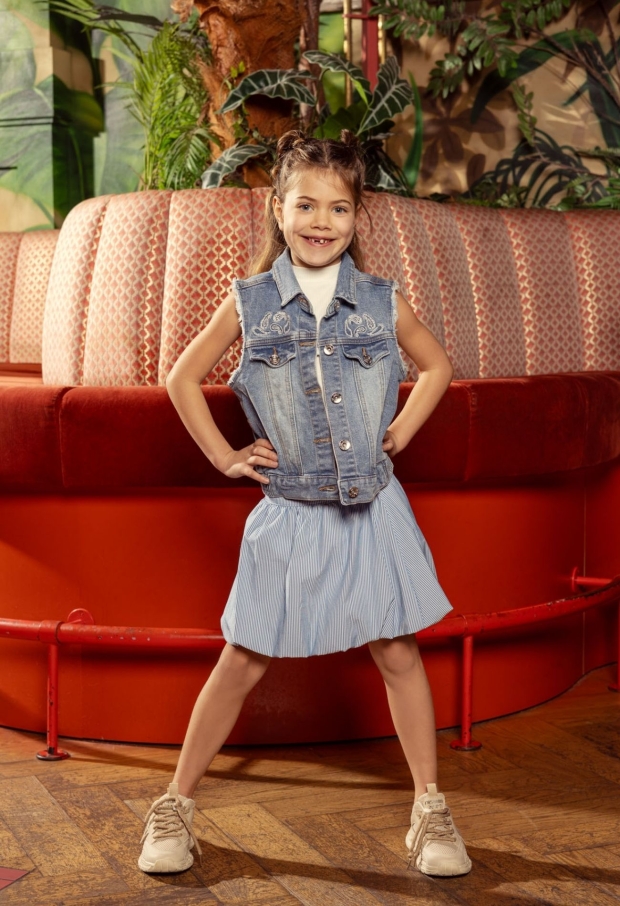 Z90025/Selena stripe BLUE 