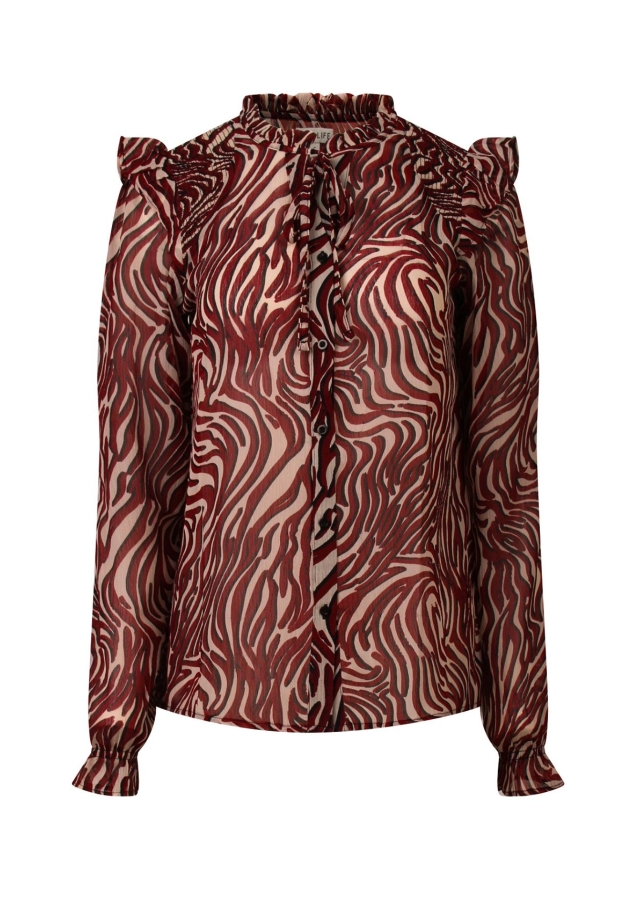 W10537/Ysra ruffle Bordeaux