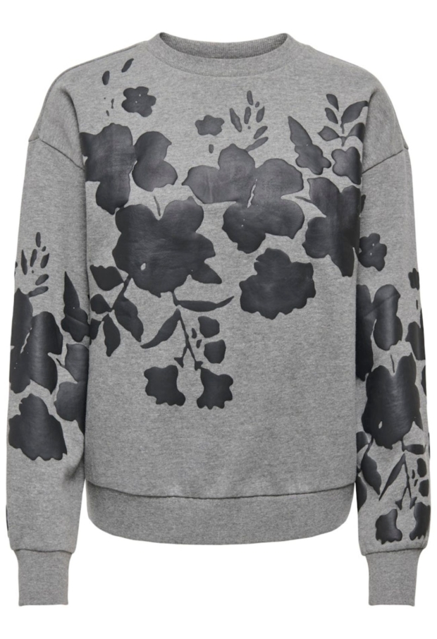 15361321 Medium Grey Melange/FLOWER EMB ON S