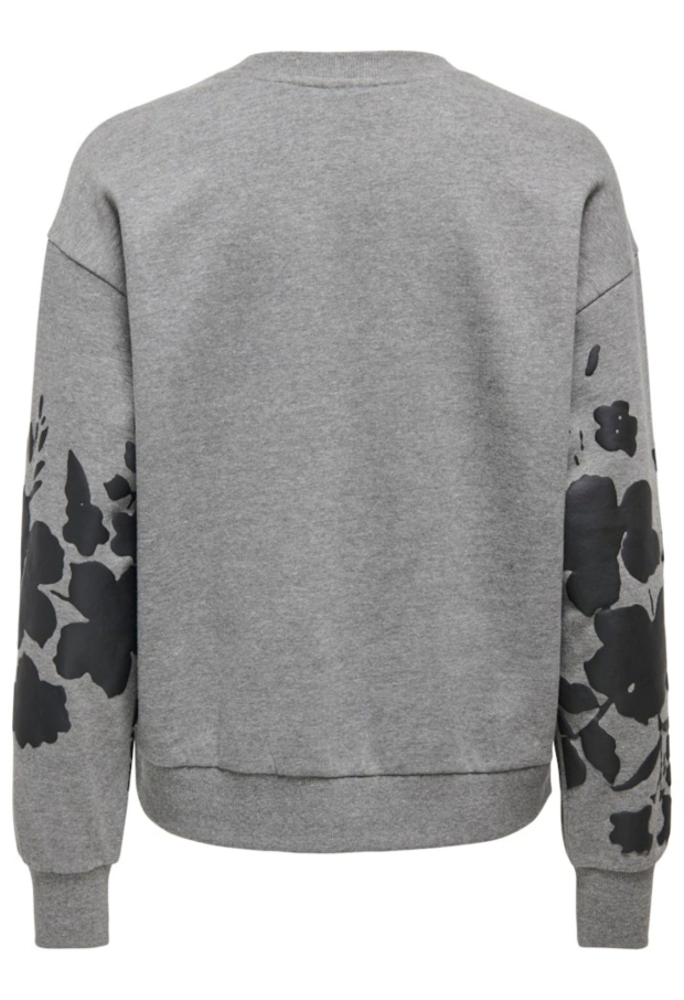 15361321 Medium Grey Melange/FLOWER EMB ON S
