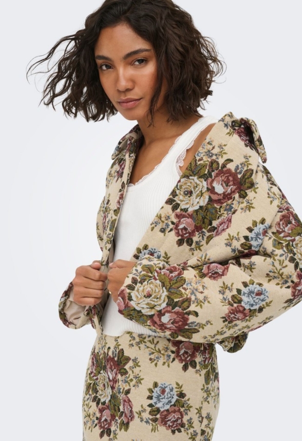 15380757 Crème Brûlée/FLOWER JACQUARD 