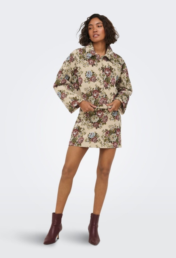 15380757 Crème Brûlée/FLOWER JACQUARD 
