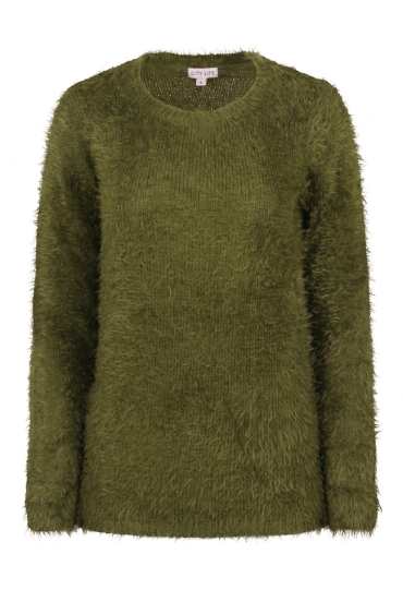 Citylife Dames Truien groen W20464/LW00347 Citylife Dames Truien groen W20464/LW00347
