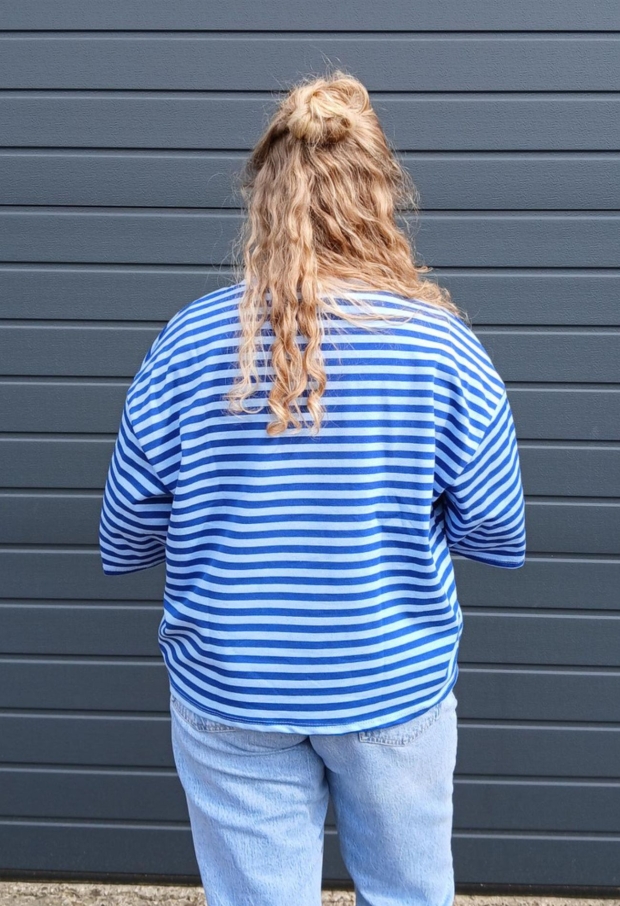 Streep t-shirt km Blauw 