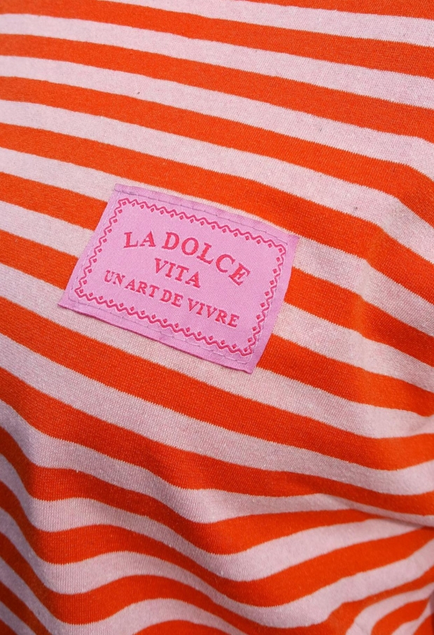 Streep t-shirt km oranje 