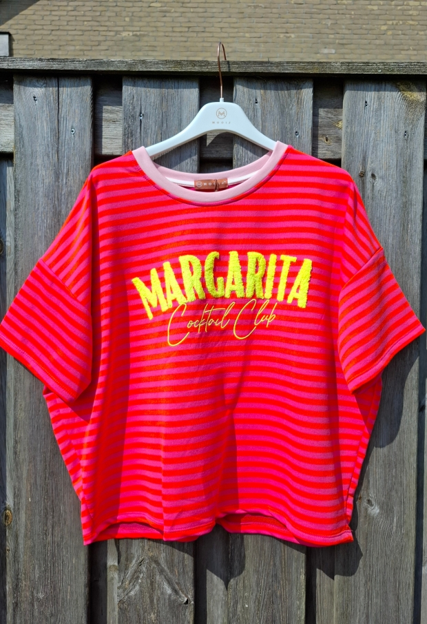 Streep t-shirt margarita FEL ORANJE