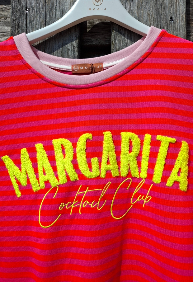 Streep t-shirt margarita FEL ORANJE