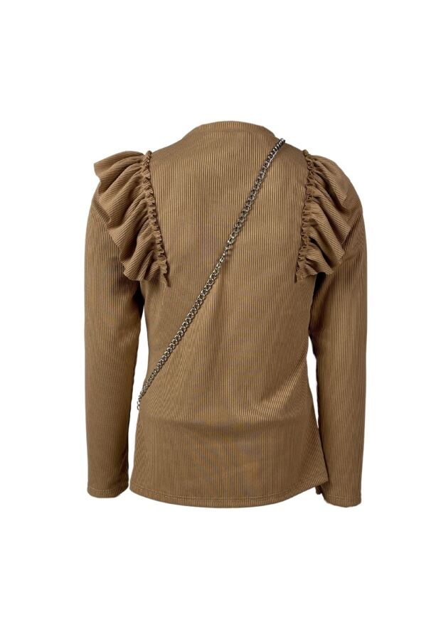 Top met tasje camel 