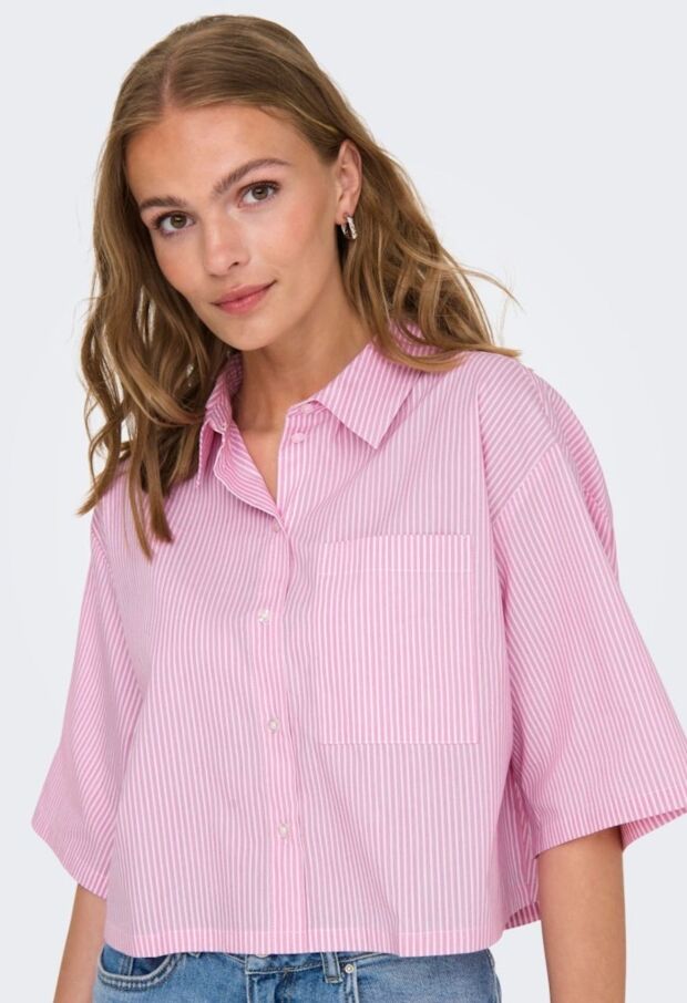 15347618 Shocking Pink/SMALL WHITE STRIPES 