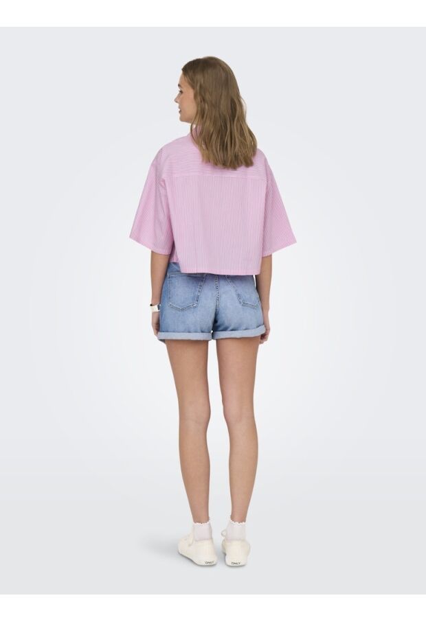 15347618 Shocking Pink/SMALL WHITE STRIPES 