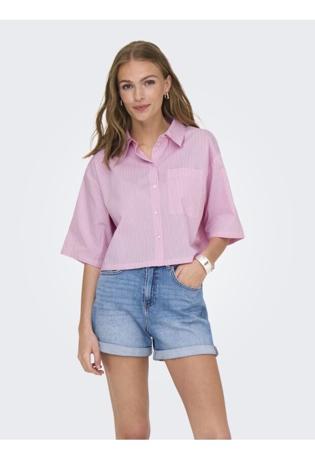 15347618 Shocking Pink/SMALL WHITE STRIPES 