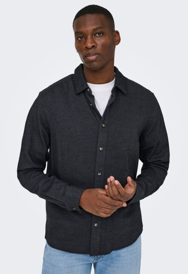 22035182 Grey Pinstripe/JET BLACK