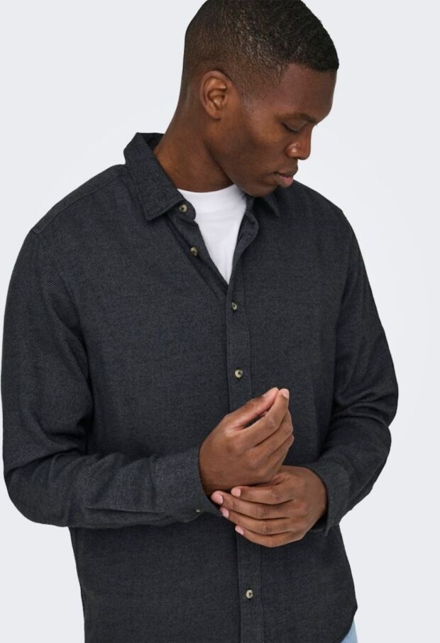 22035182 Grey Pinstripe/JET BLACK