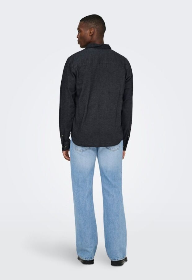 22035182 Grey Pinstripe/JET BLACK