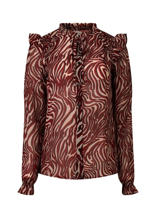 W10537/Ysra ruffle Bordeaux 