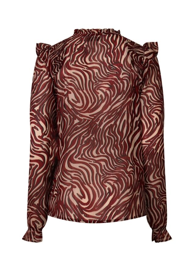 W10537/Ysra ruffle Bordeaux 